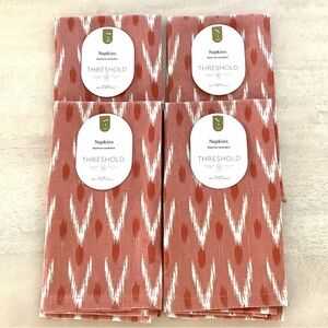 4Pc Threshold Ikat Geometric Print Napkins